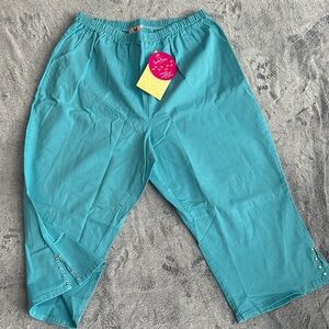 Women's Aqua Blue Casual Pants